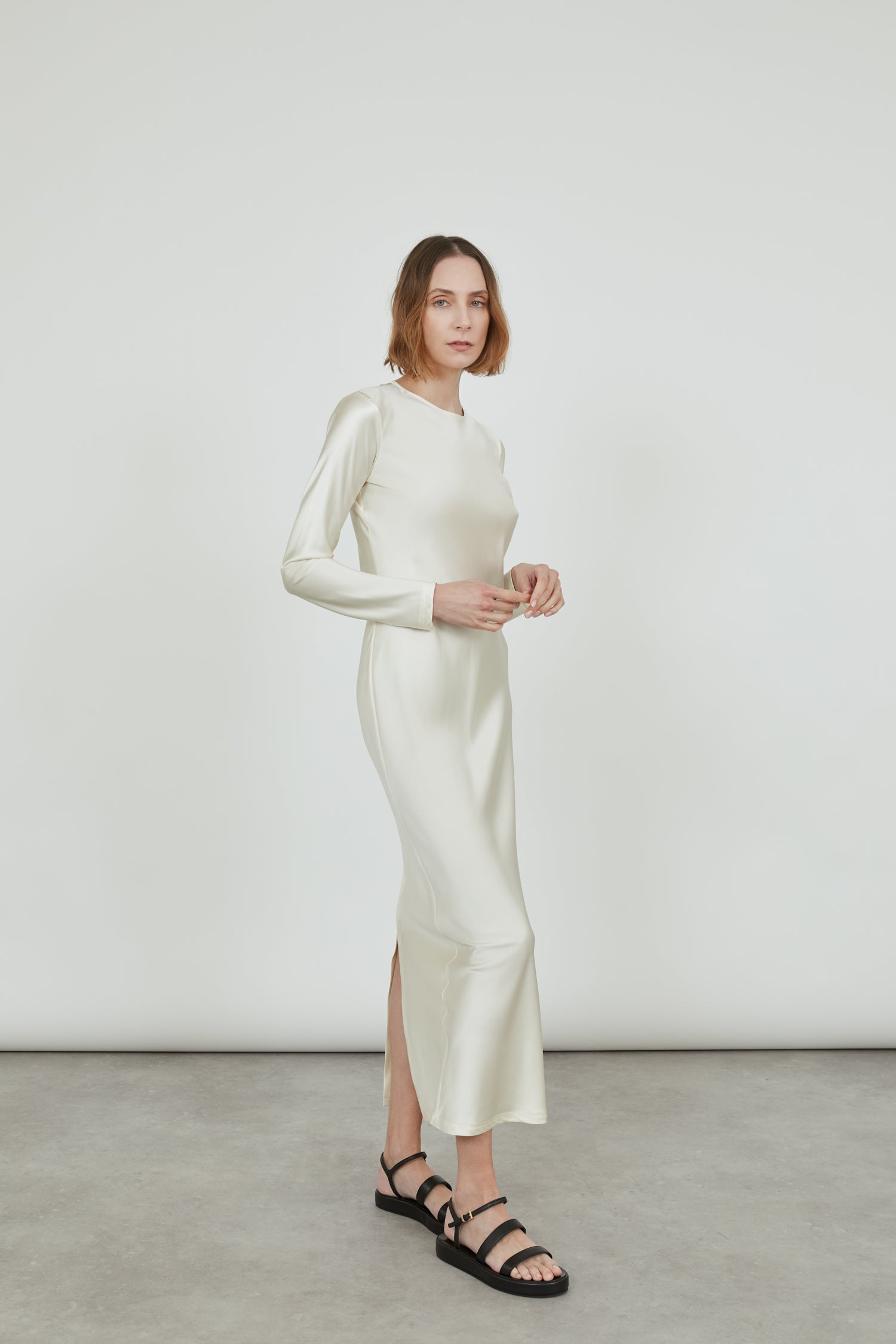 White silk hotsell dress zara