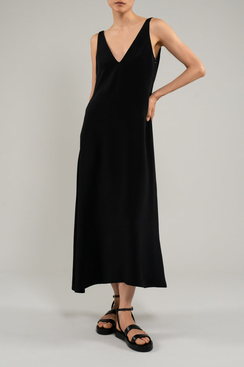 Rosemary dress | Black - Crepe silk