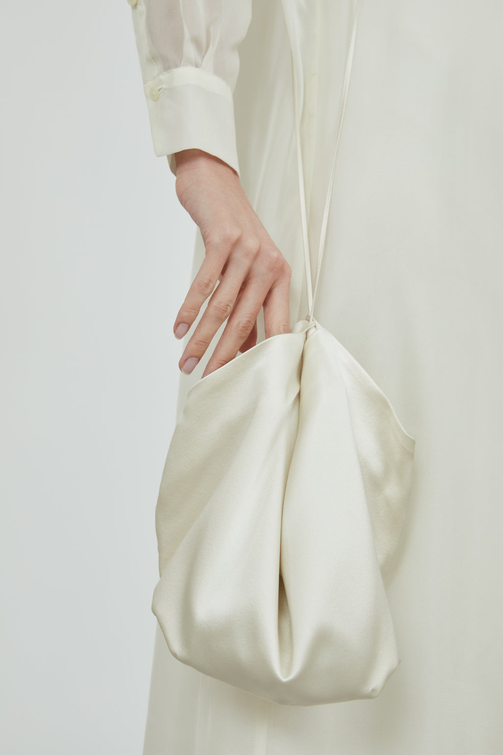 La Collection  Martha Silk Bag - Off-white - Satin Silk